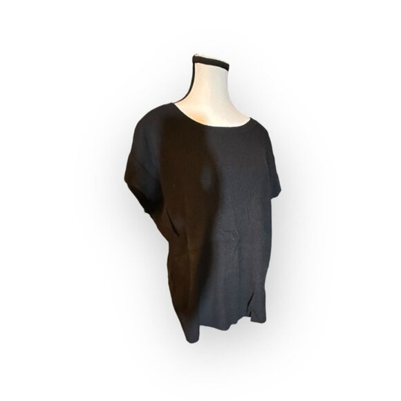 Women’s 2x Reitmans Black Scoop Neck Ribbed Knit Batwing Top 2XL XXL 18 20 - Picture 6 of 8